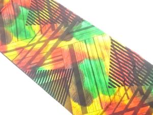 幾何学に雲模様織り出し　袋帯